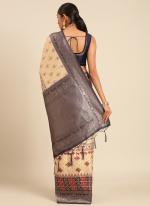 Silk Grey Casual Wear Printed Saree